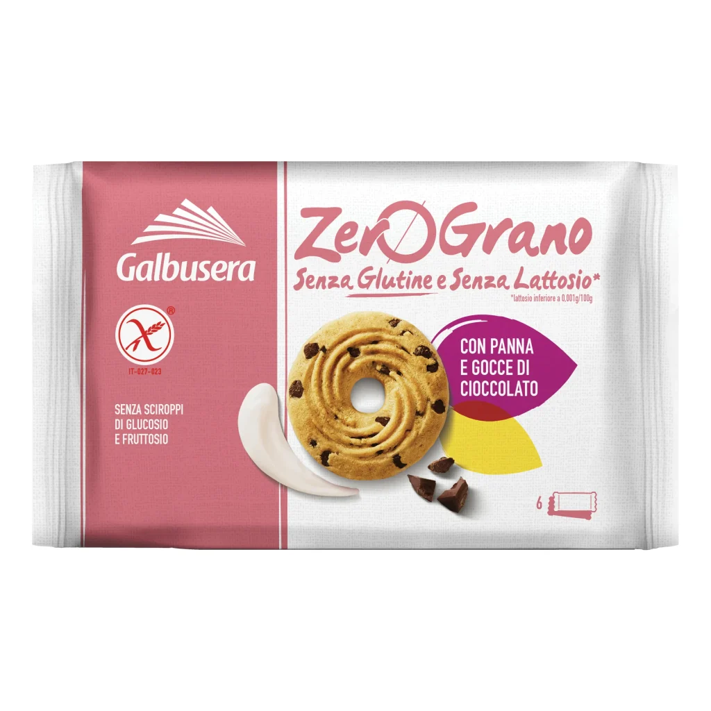 Galbusera Zerograno Frollini panna con gocce cioccolato 220g