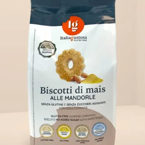 Biscotto alla Farina di Mais e Mandorle Senza Glutine e Lattosio Italia Gustosa 250g